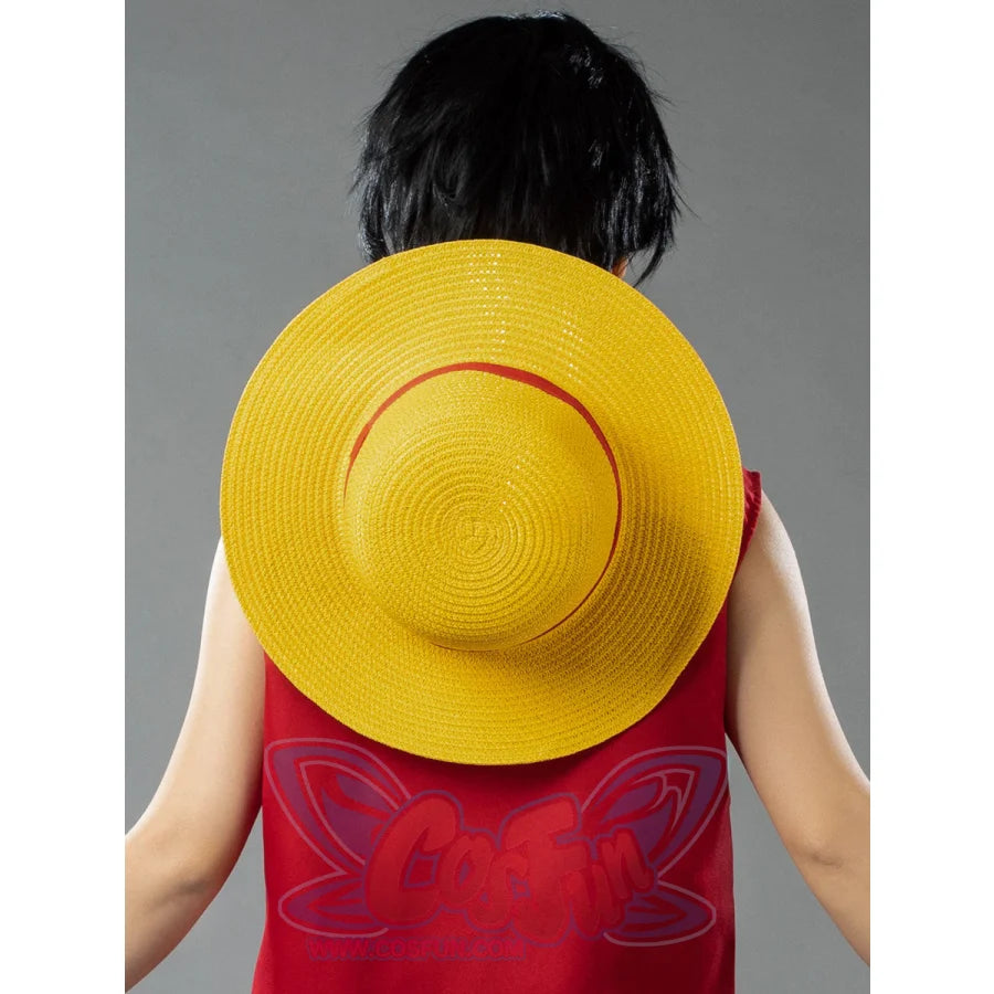 Chapeau de paille à rayures rouges pour enfant, couvre-chef de plage, corde, Luffy, accessoires de dessin animé japonais, Cosplay, 1 pièce / Chapeaux et casquettes